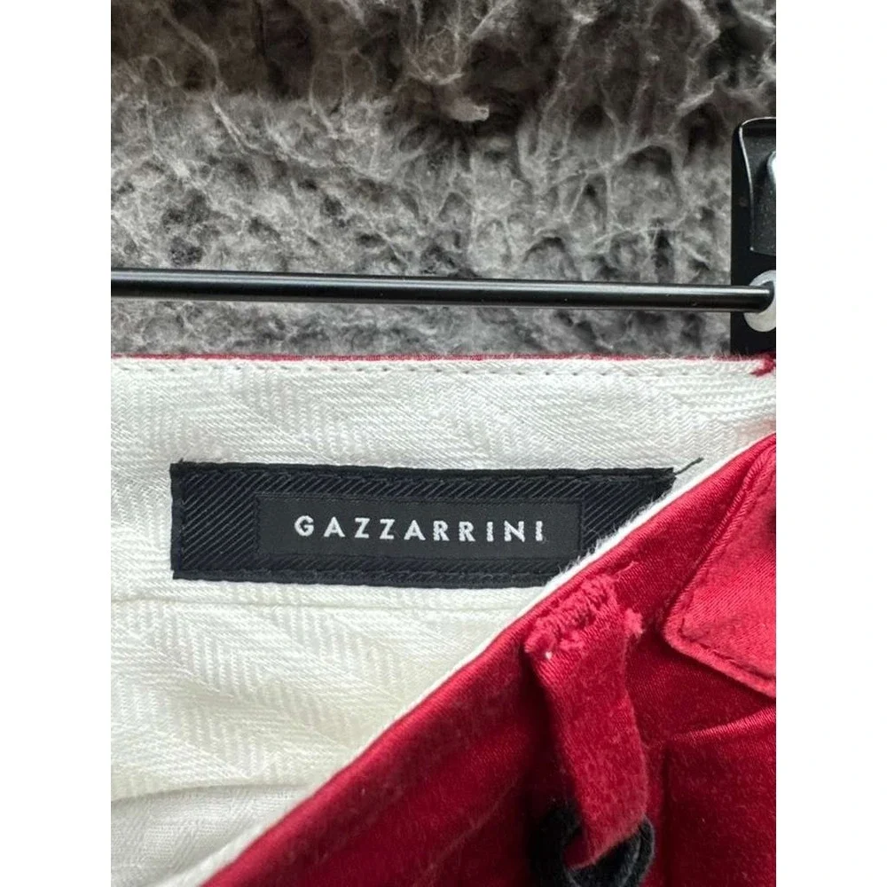 NWT Gazzarrini Regular Fit Cotton-Linen Bermuda Shorts Red PB129G Mens‎ Size 48